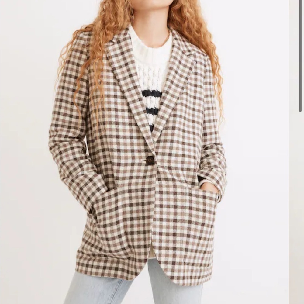 Madewell Larsen Blazer in Undyed Check S